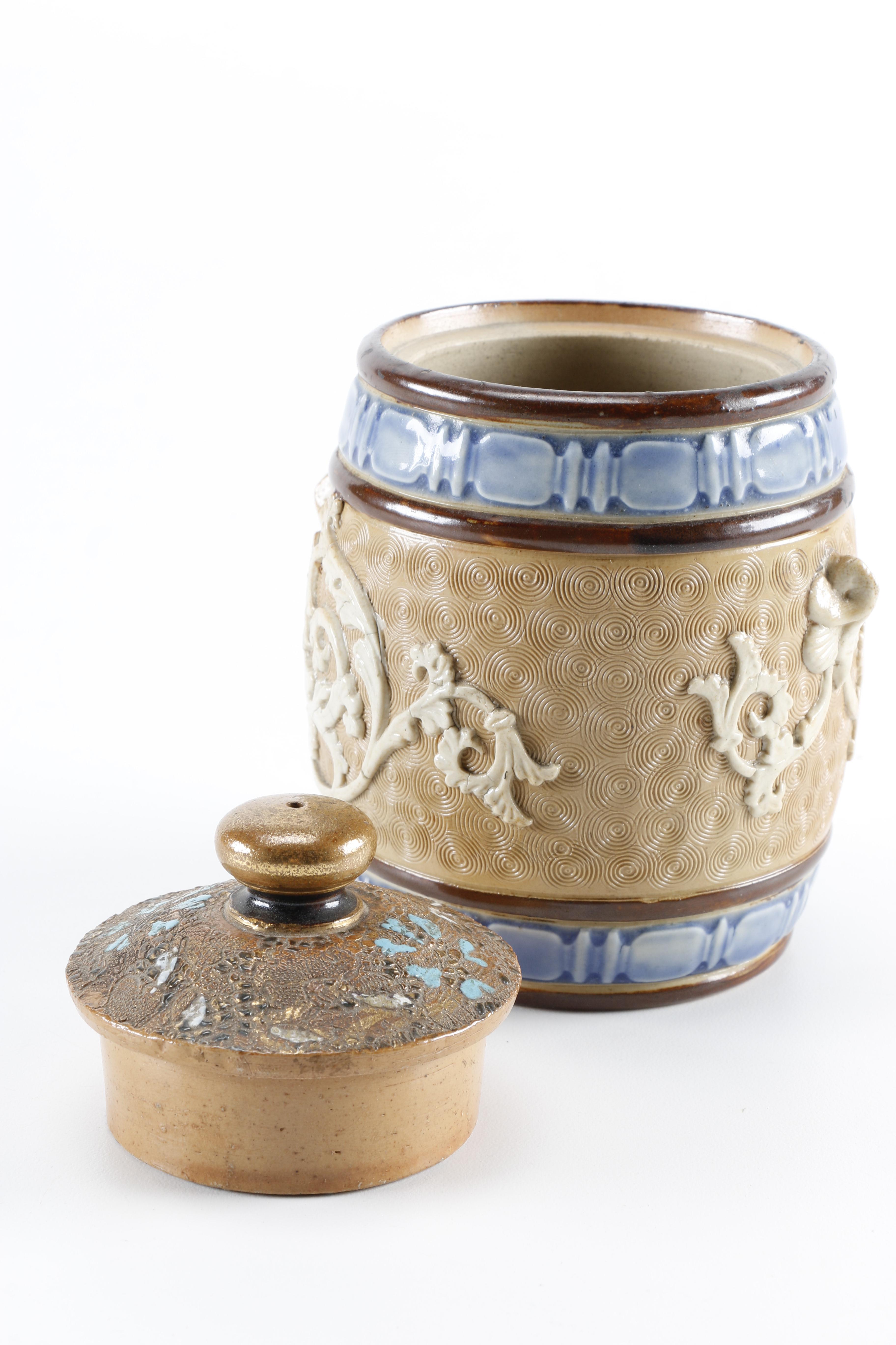 Early 20th-Century Royal Doulton Ceramic Tobacco Jar