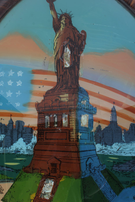 Reverse Painting on Convex Glass of the Statue of Liberty