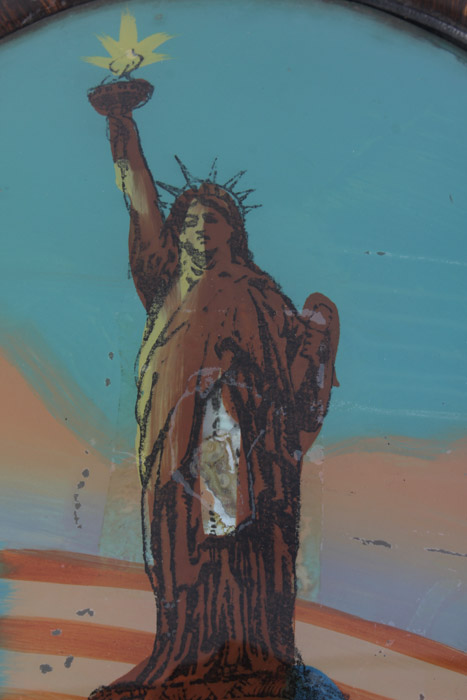 Reverse Painting on Convex Glass of the Statue of Liberty