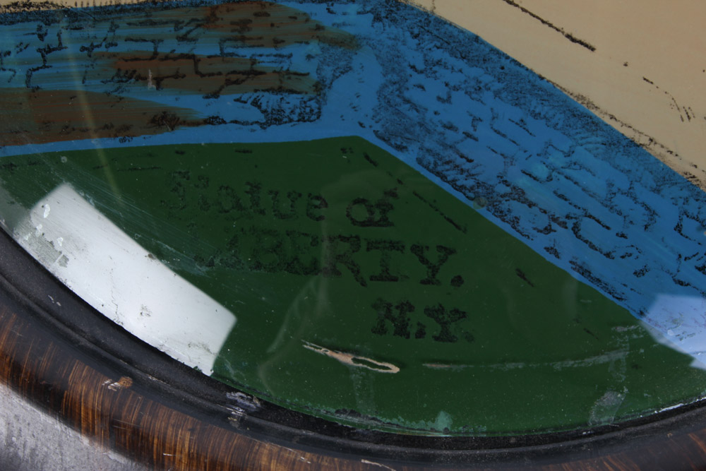 Reverse Painting on Convex Glass of the Statue of Liberty