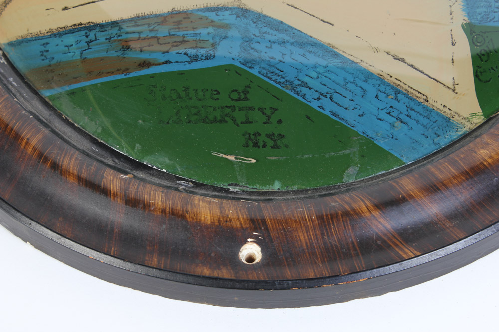 Reverse Painting on Convex Glass of the Statue of Liberty