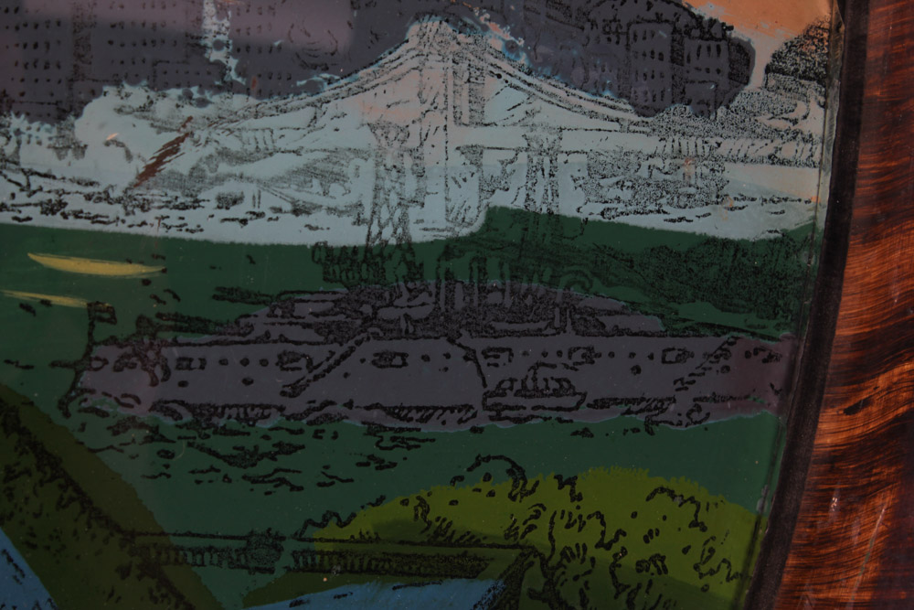 Reverse Painting on Convex Glass of the Statue of Liberty