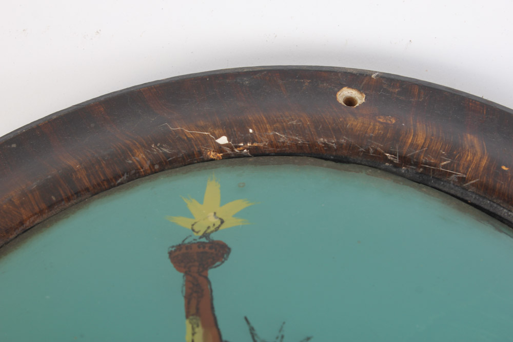 Reverse Painting on Convex Glass of the Statue of Liberty