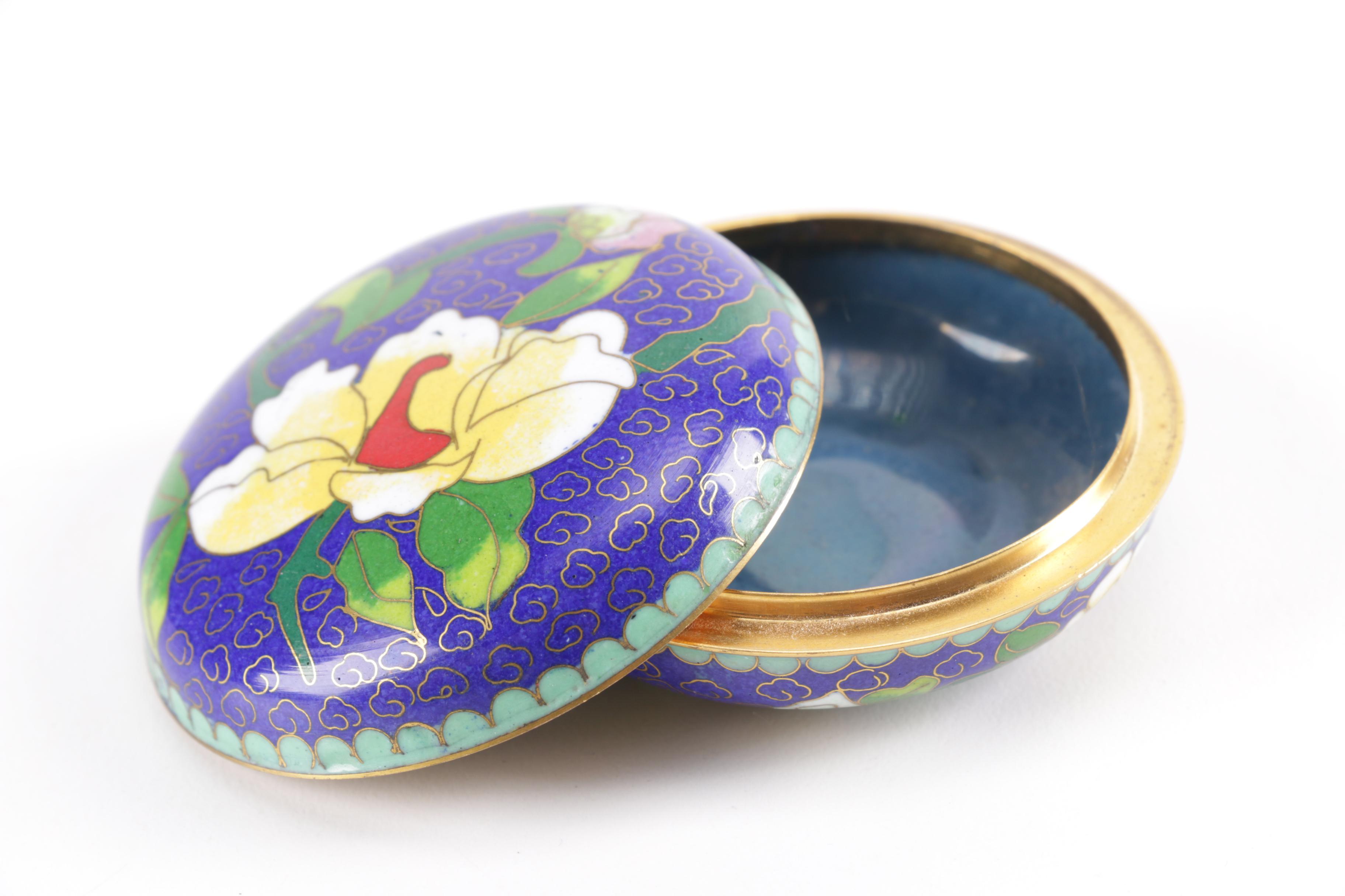 Brass Enameled Pill Boxes