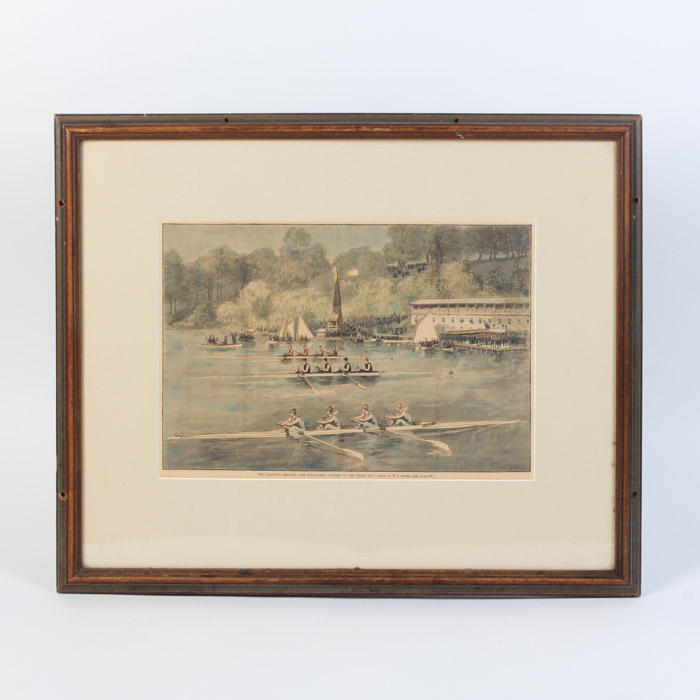 Three Framed Color Engravings of Regattas