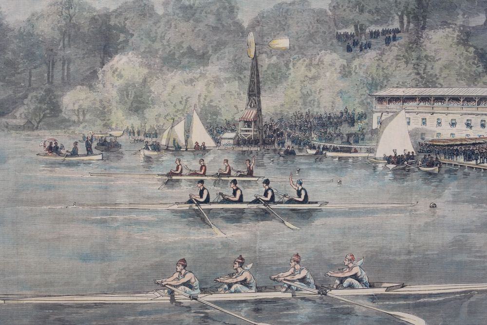 Three Framed Color Engravings of Regattas