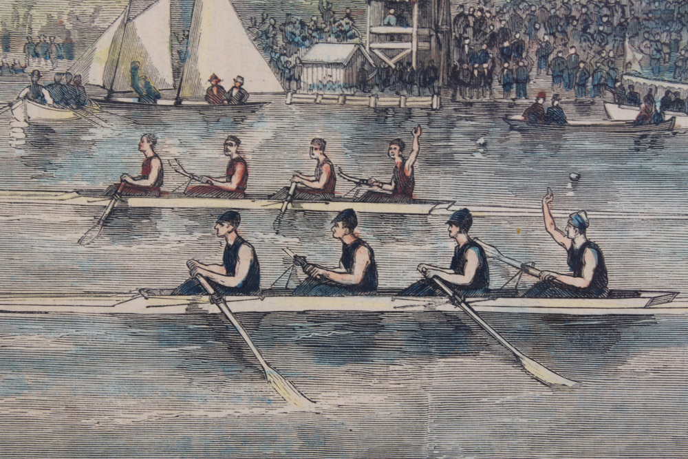 Three Framed Color Engravings of Regattas