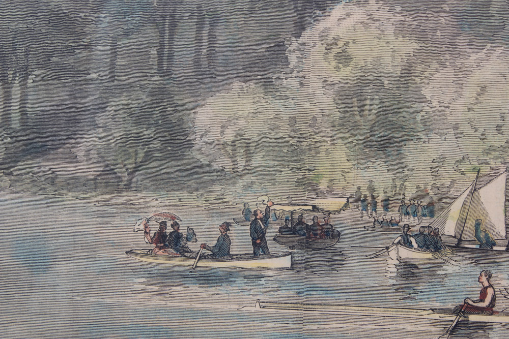 Three Framed Color Engravings of Regattas