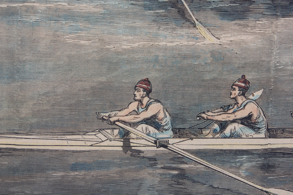 Three Framed Color Engravings of Regattas
