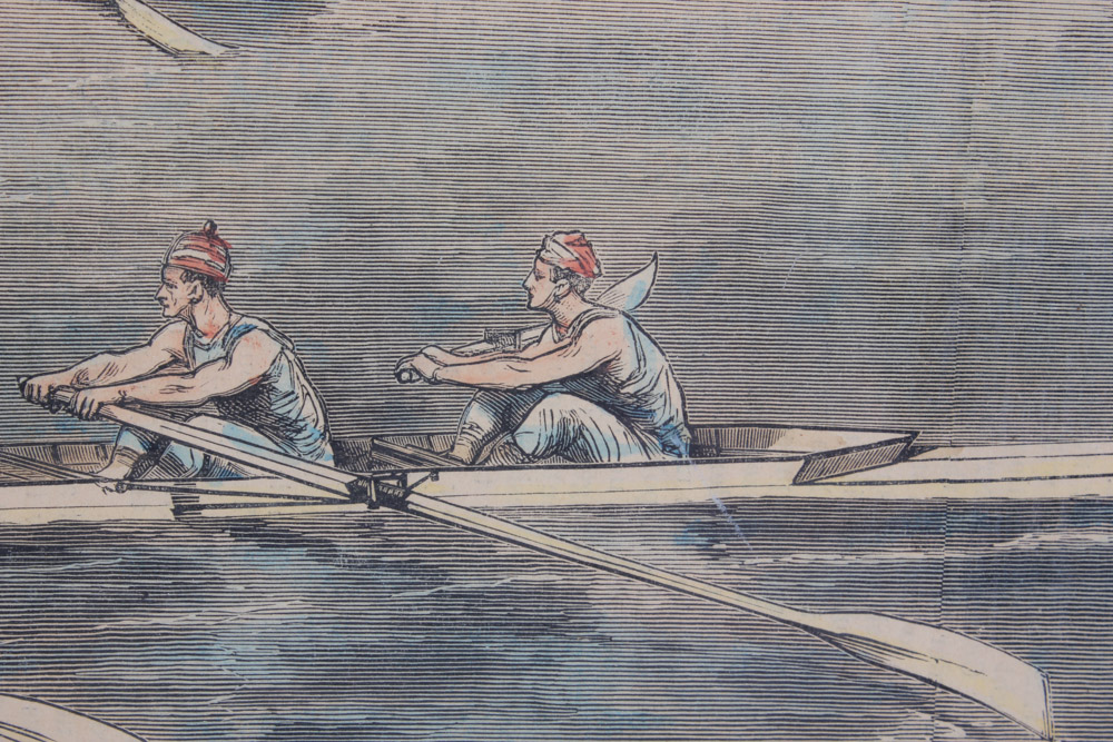 Three Framed Color Engravings of Regattas
