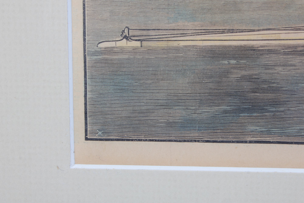 Three Framed Color Engravings of Regattas