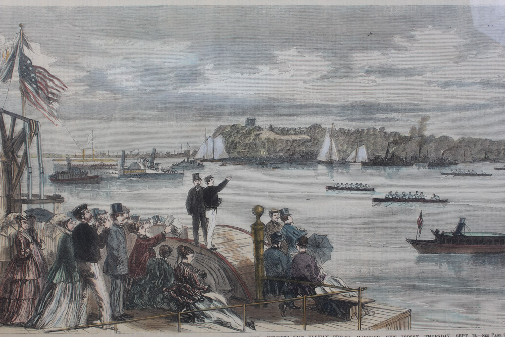 Three Framed Color Engravings of Regattas