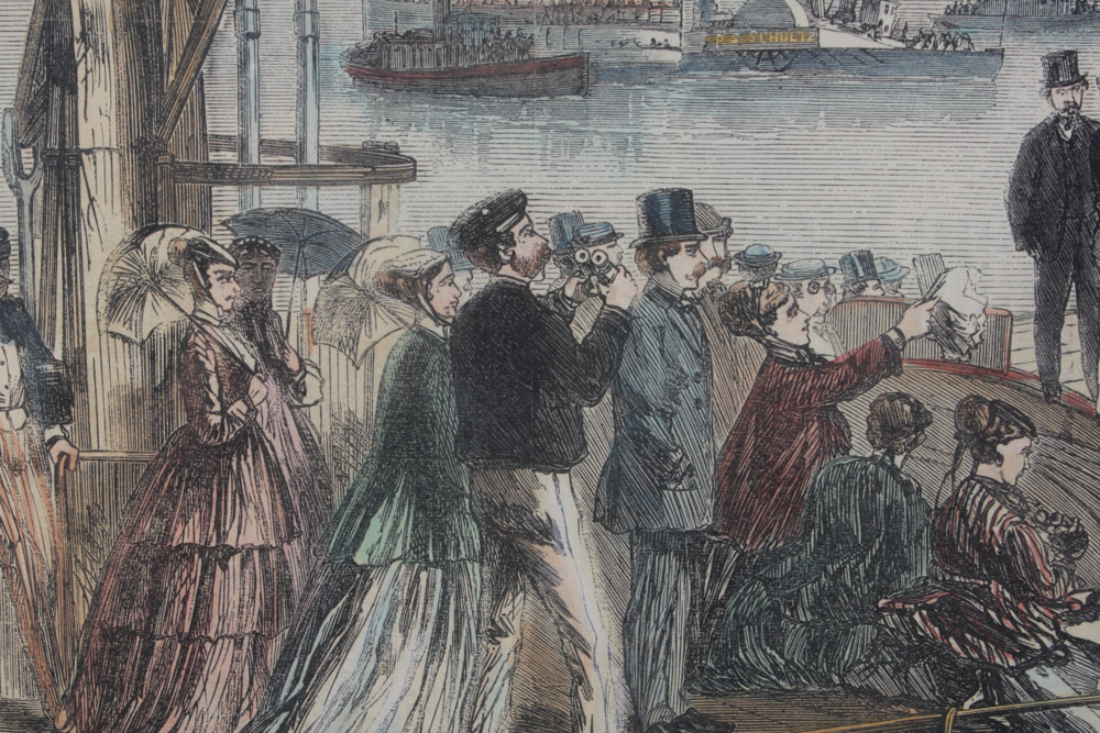 Three Framed Color Engravings of Regattas