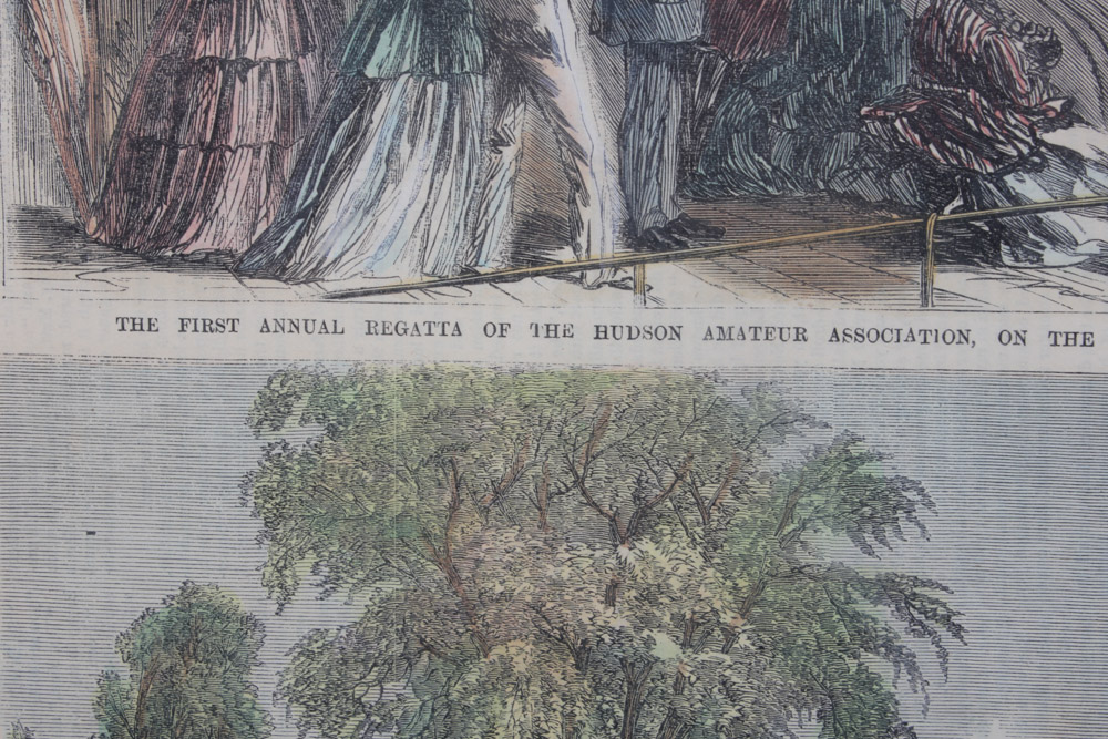 Three Framed Color Engravings of Regattas