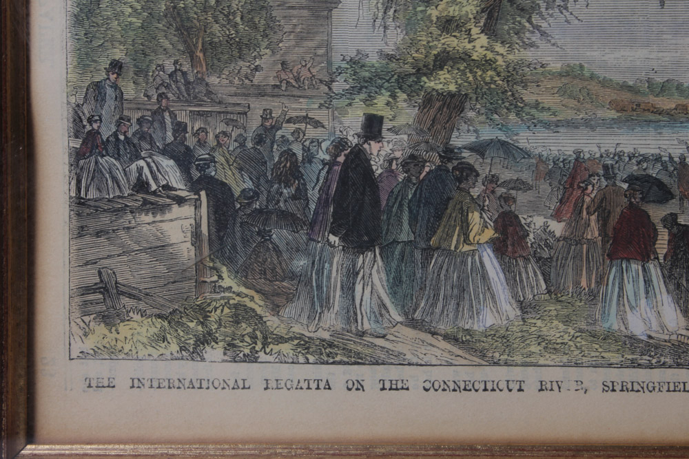 Three Framed Color Engravings of Regattas