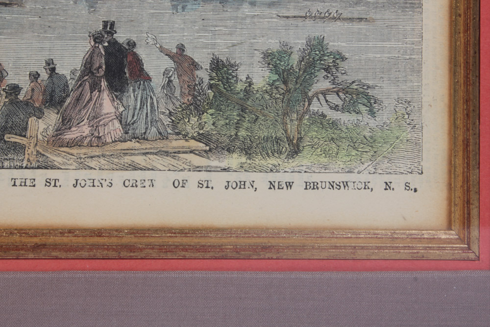 Three Framed Color Engravings of Regattas