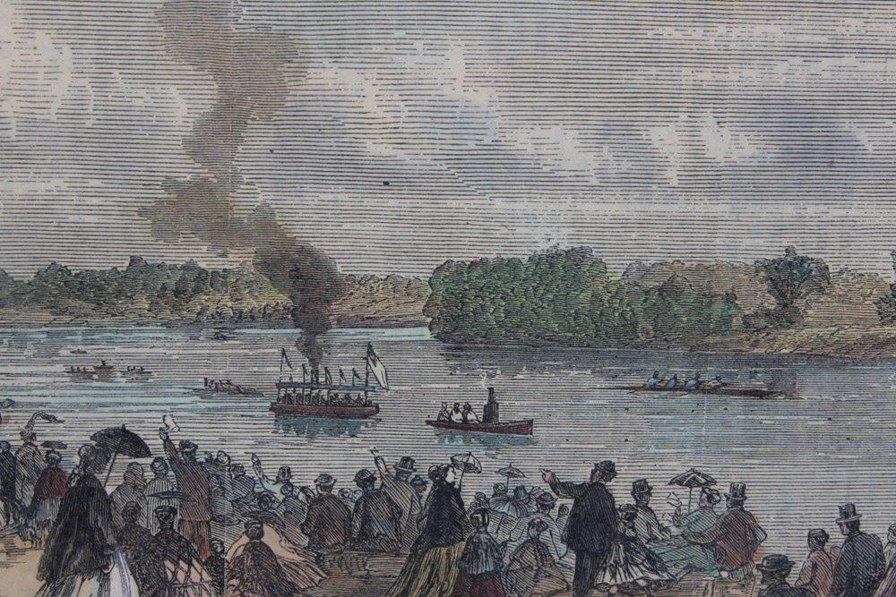 Three Framed Color Engravings of Regattas