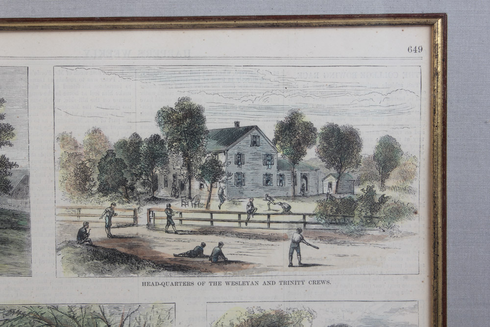 Three Framed Color Engravings of Regattas