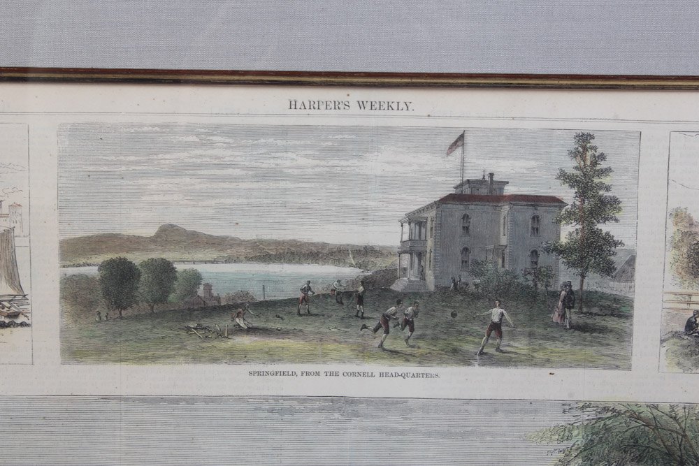 Three Framed Color Engravings of Regattas