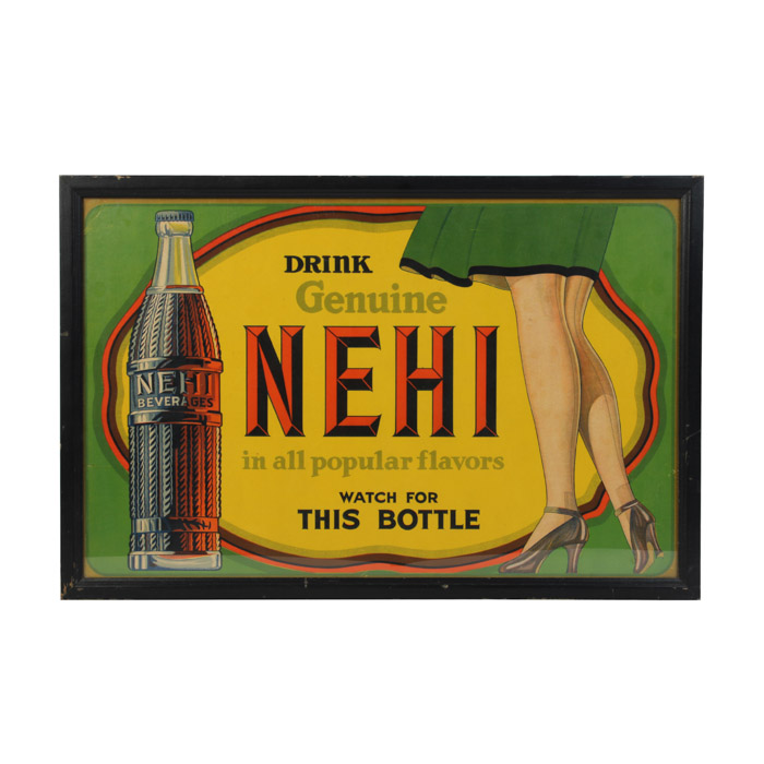 Original Halftone Lithograph Advertisement for Nehi Beverages
