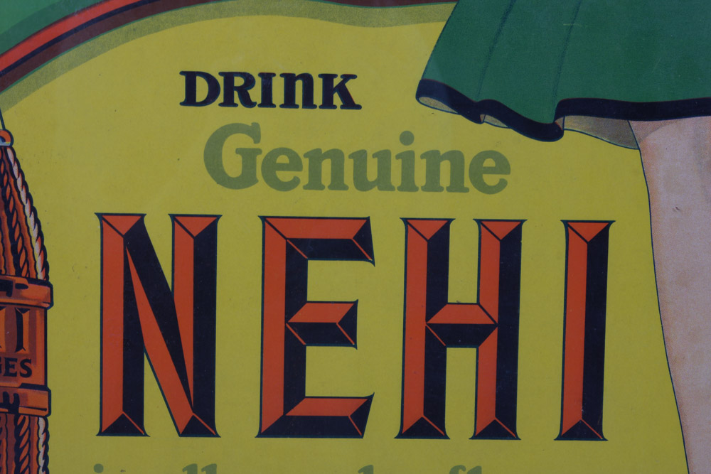 Original Halftone Lithograph Advertisement for Nehi Beverages