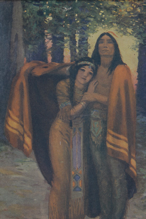 Pair of Offset Lithograph Prints After Paintings with Native Americans