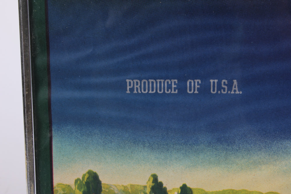 Framed Washington Brand Exeter Orange Growers Association Crate Label