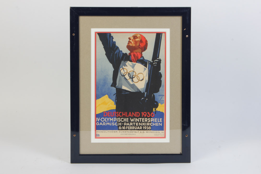 Pair of Vintage Advertisements Featuring An Ad for the 1936 Winter Olympics