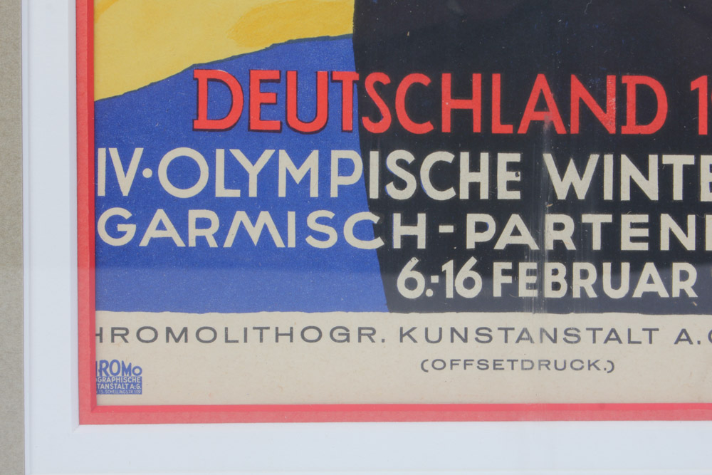 Pair of Vintage Advertisements Featuring An Ad for the 1936 Winter Olympics