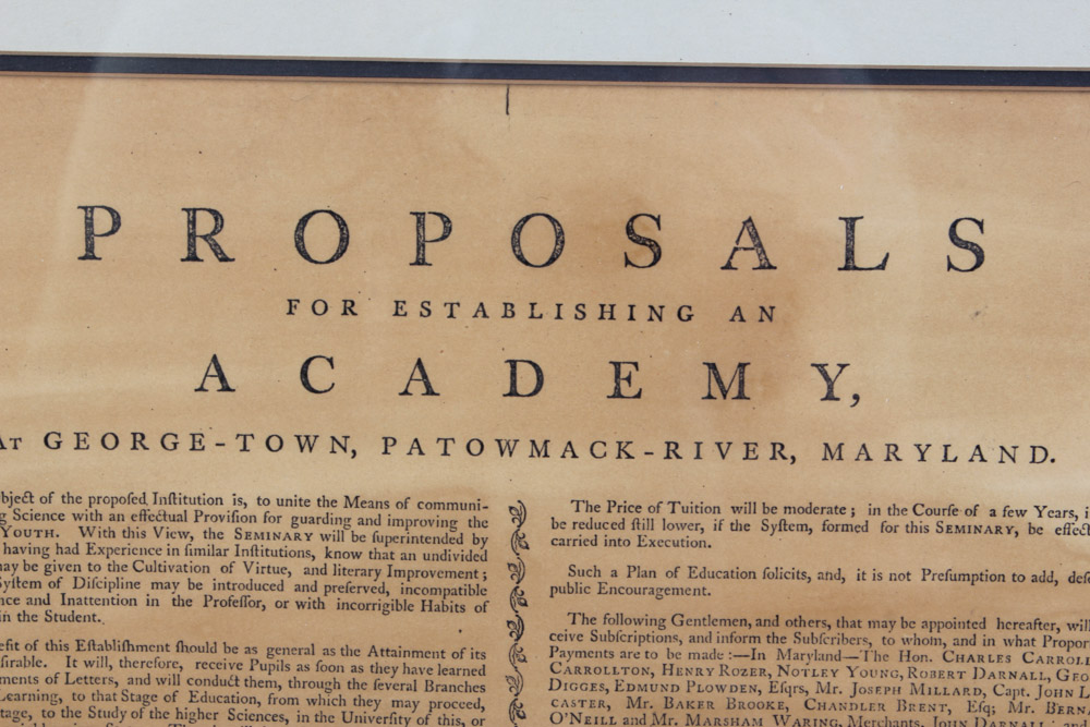 Framed Lithograph After the Proposal for Georgetown University