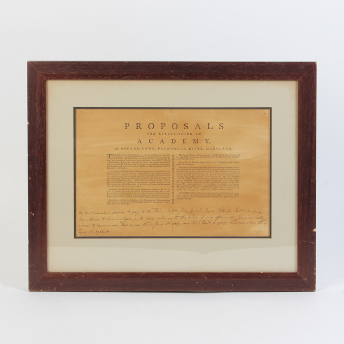 Framed Lithograph After the Proposal for Georgetown University