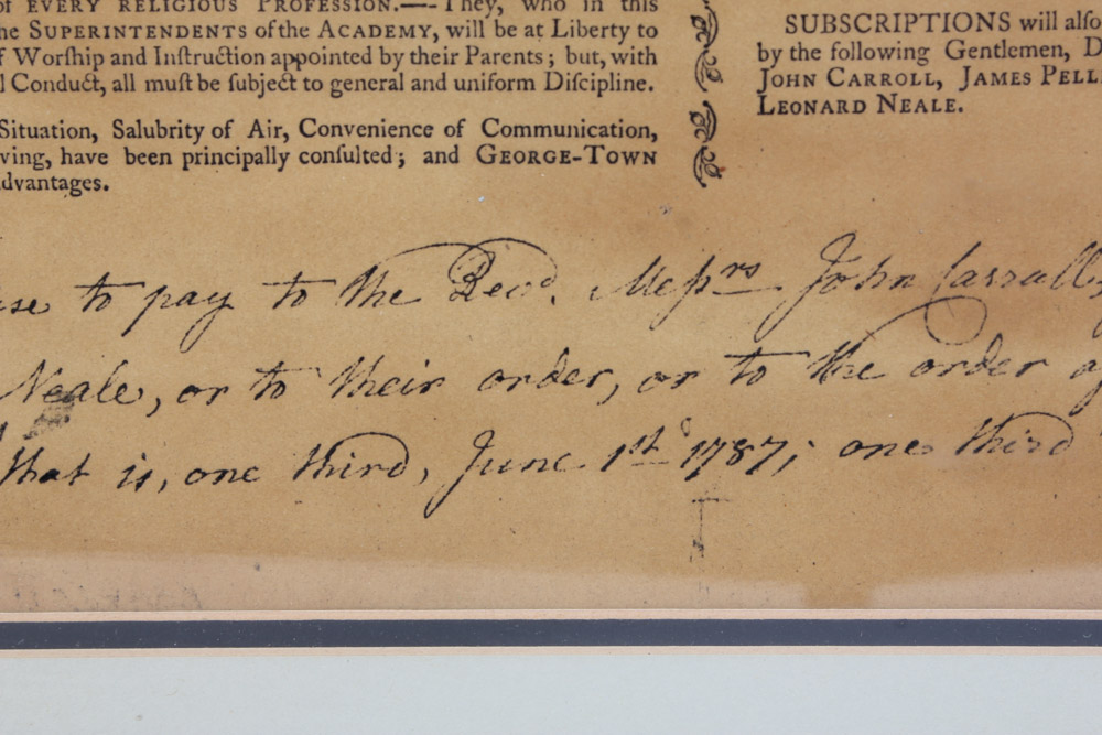 Framed Lithograph After the Proposal for Georgetown University