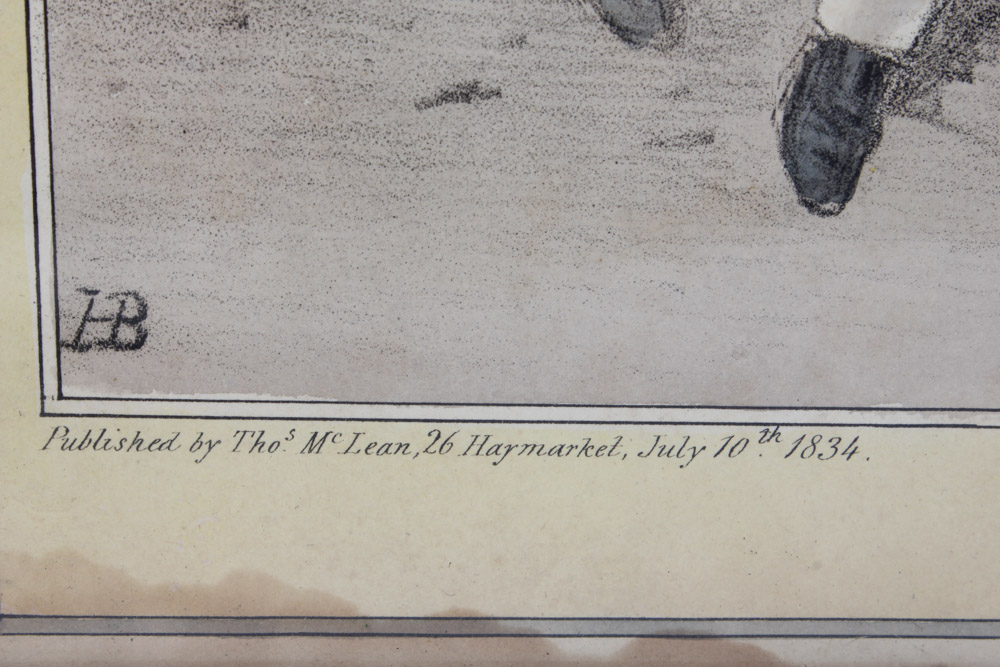 Pair of Hand Colored Lithographs "A Shocking Dirty Affair" and "The Reconciliation"