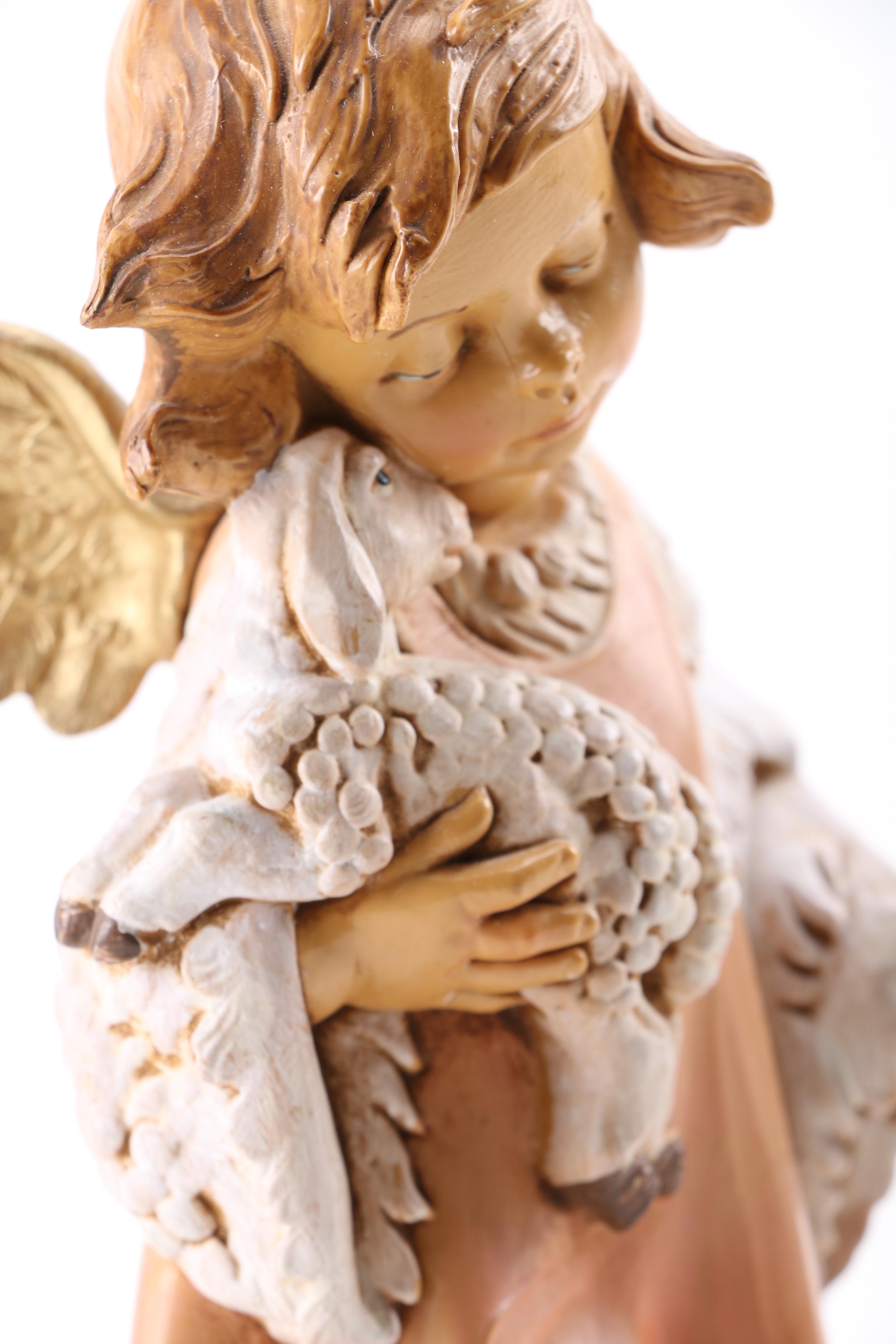 Fontanini by Roman Vintage Figurine of Angel and Lamb