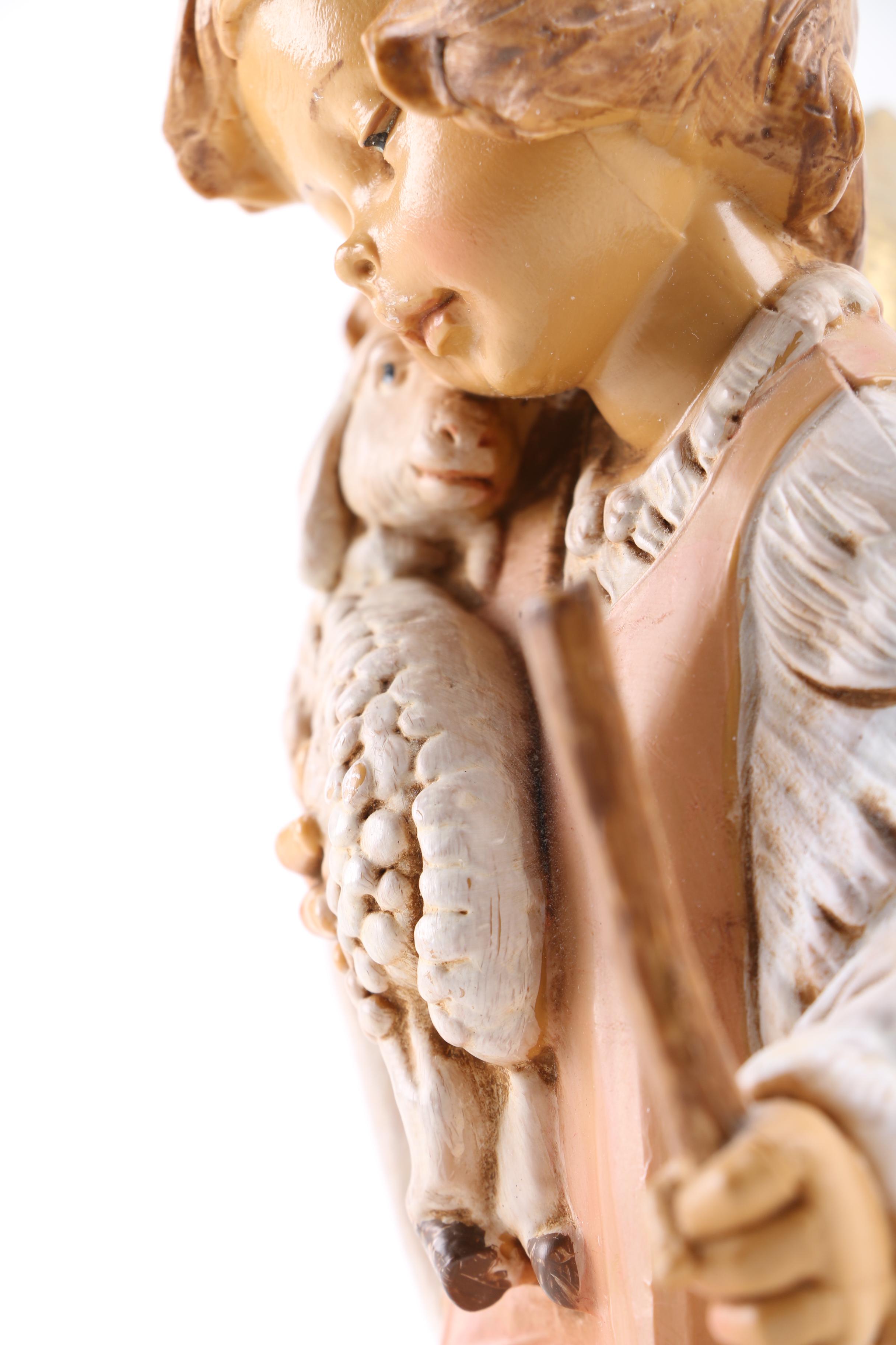 Fontanini by Roman Vintage Figurine of Angel and Lamb