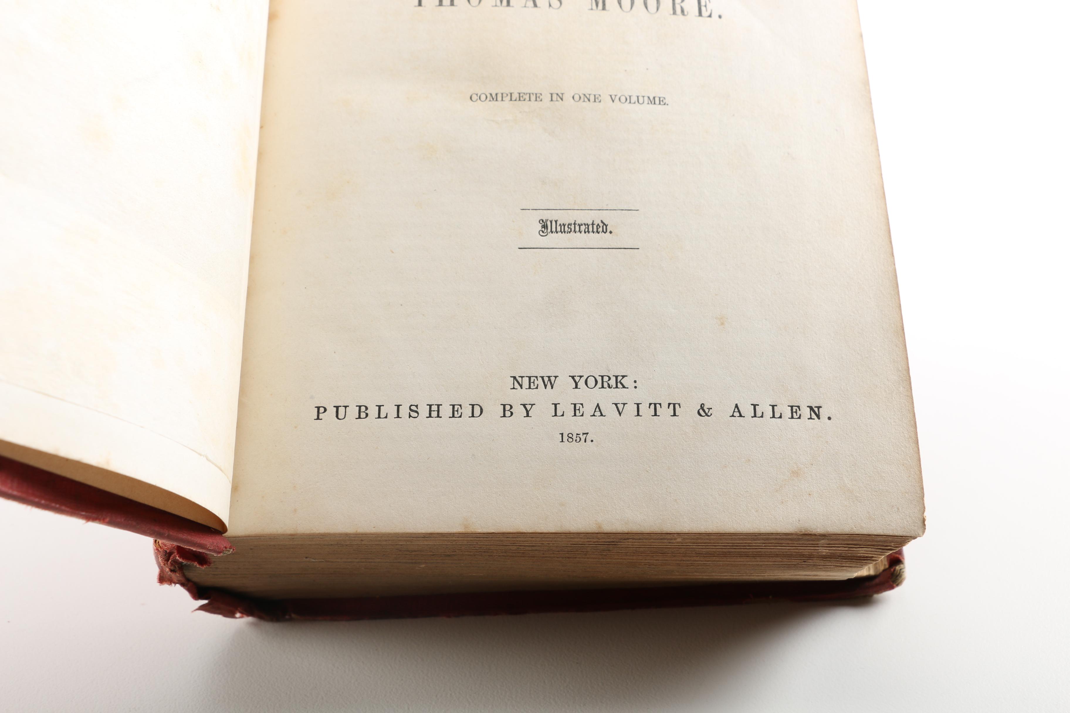 1857 "Moore's Works" by Thomas Moore