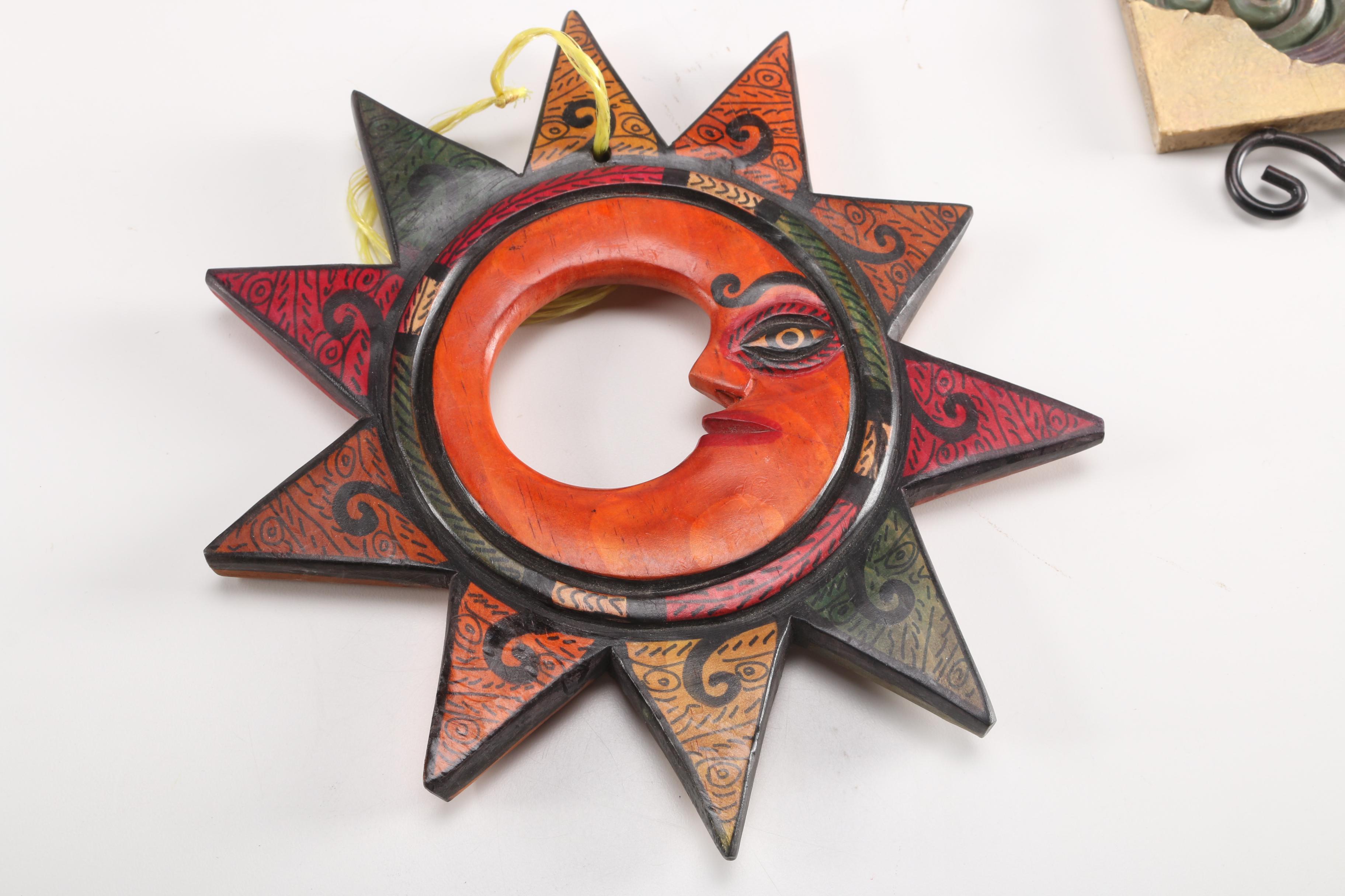 Cat Figure With Nesting Baskets and Decorative Plaques