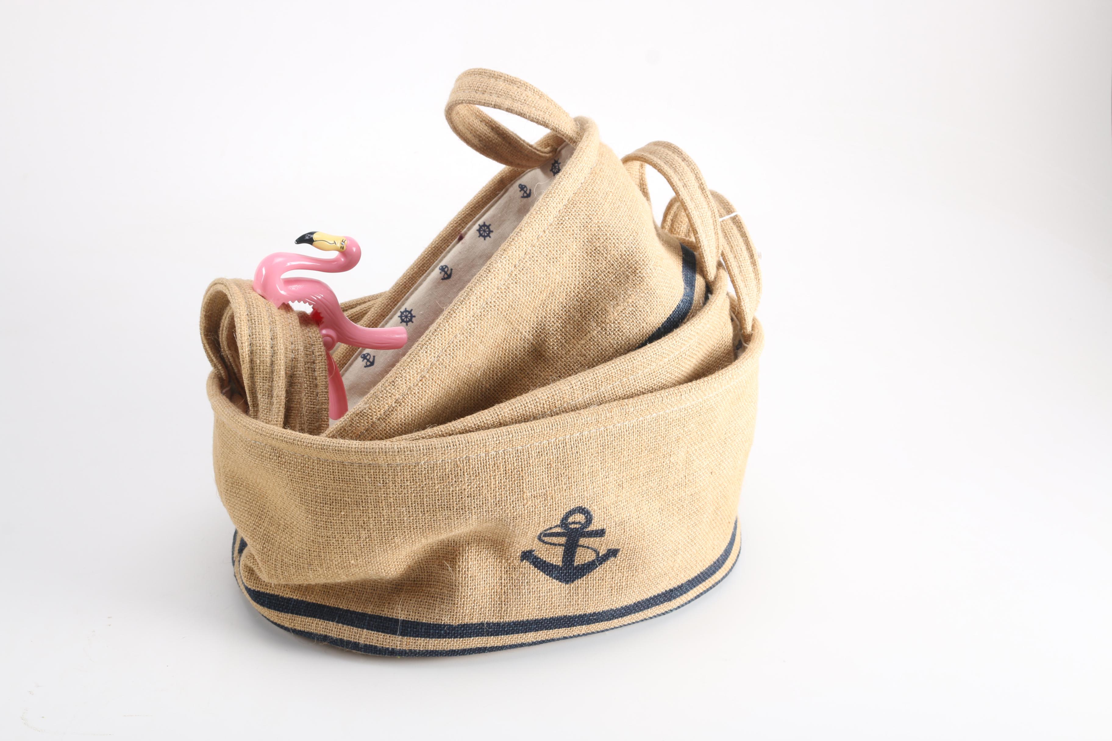 Cat Figure With Nesting Baskets and Decorative Plaques