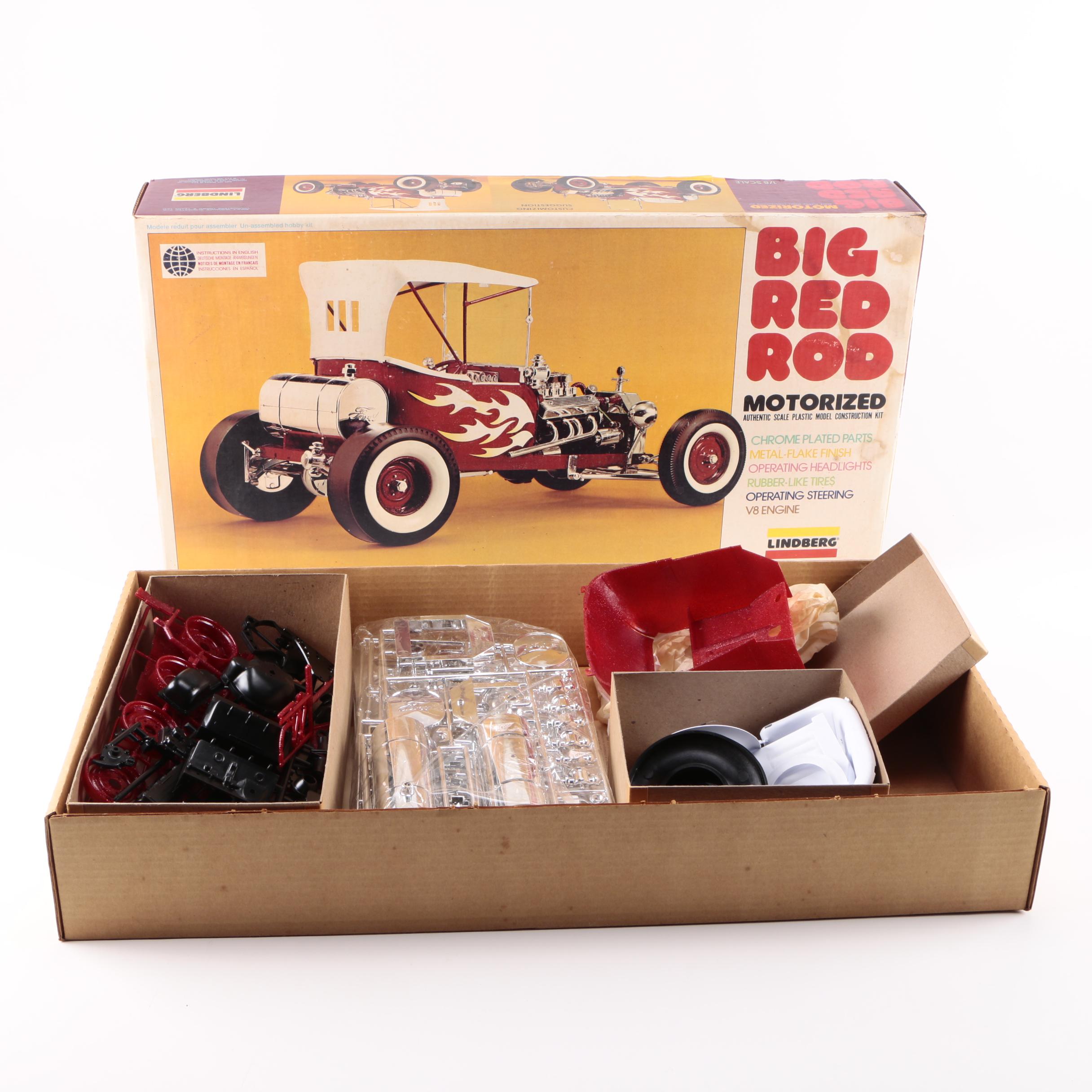 Lindberg Big Red Rod Motorized Model Car