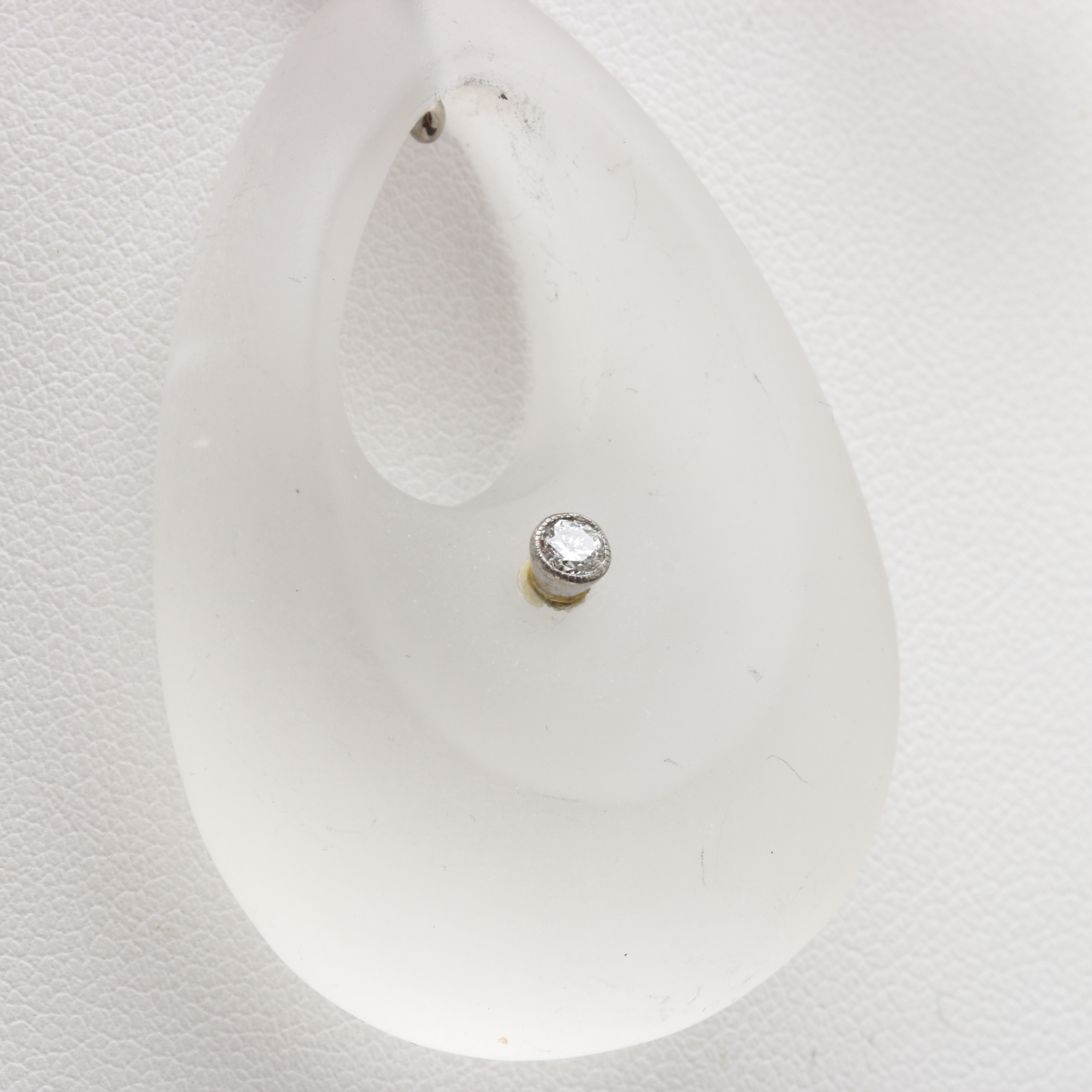 9K and 18K White Gold Quartz Crystal, Black Onyx, and Diamond Necklace