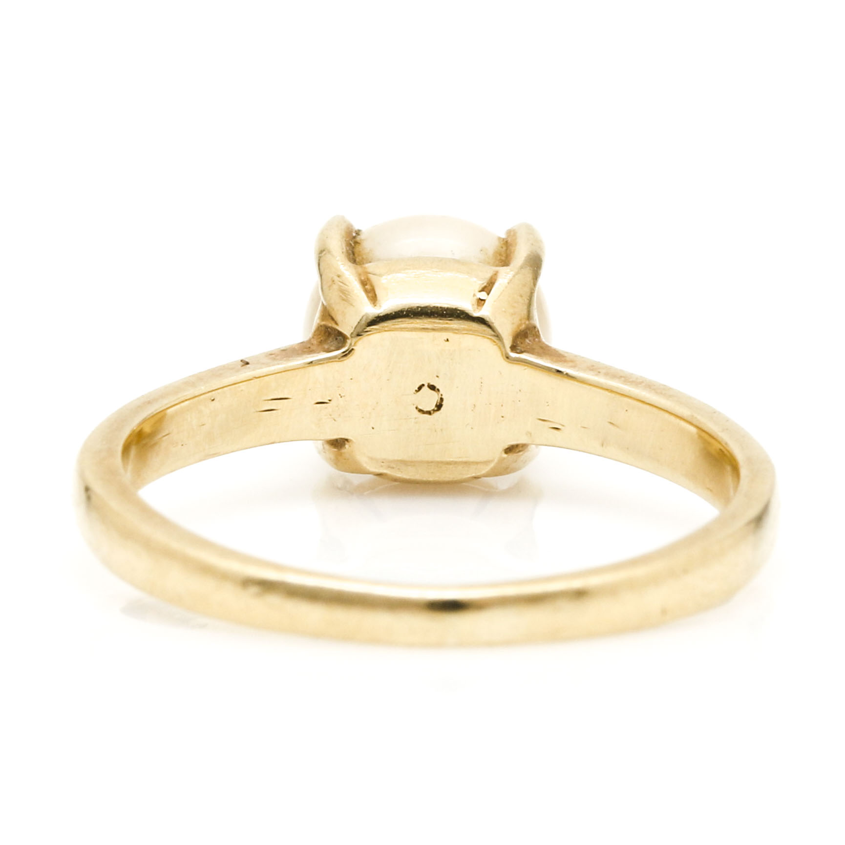 14K Yellow Gold Cultured Pearl Solitaire Ring