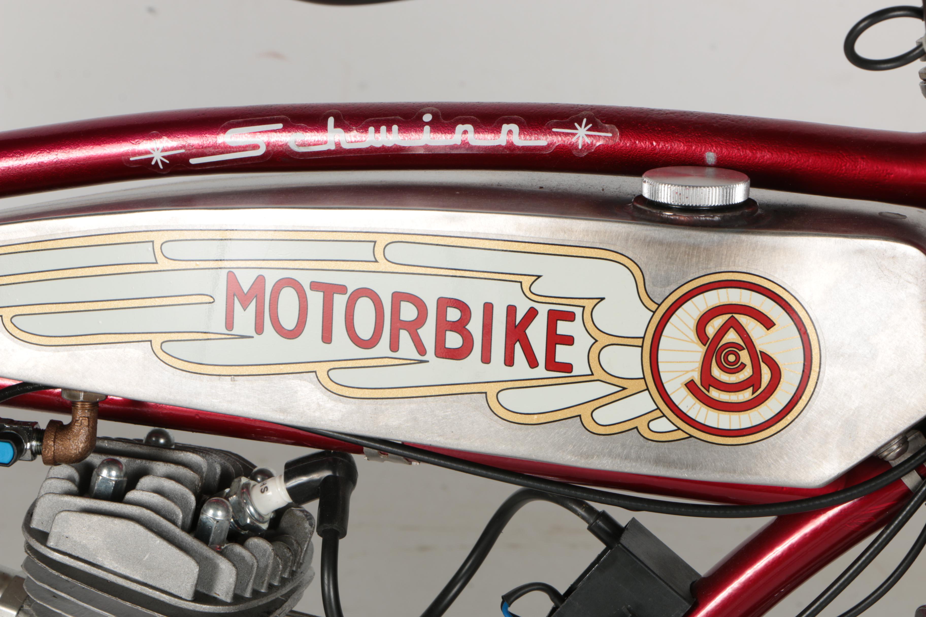 Red Schwinn Panther Motorized Bicycle