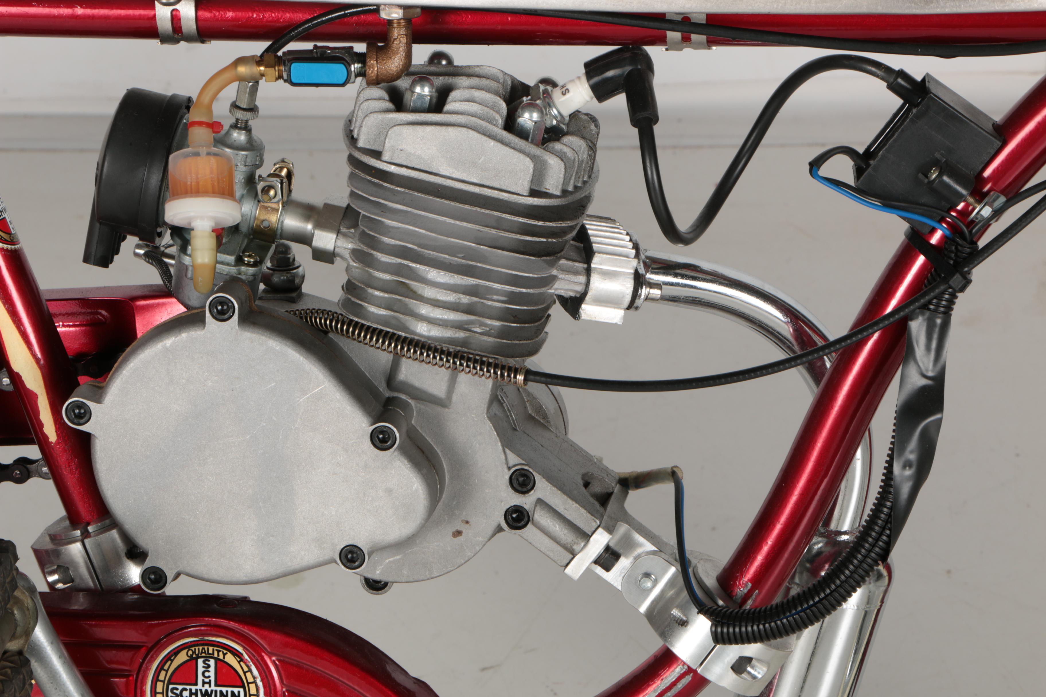 Red Schwinn Panther Motorized Bicycle