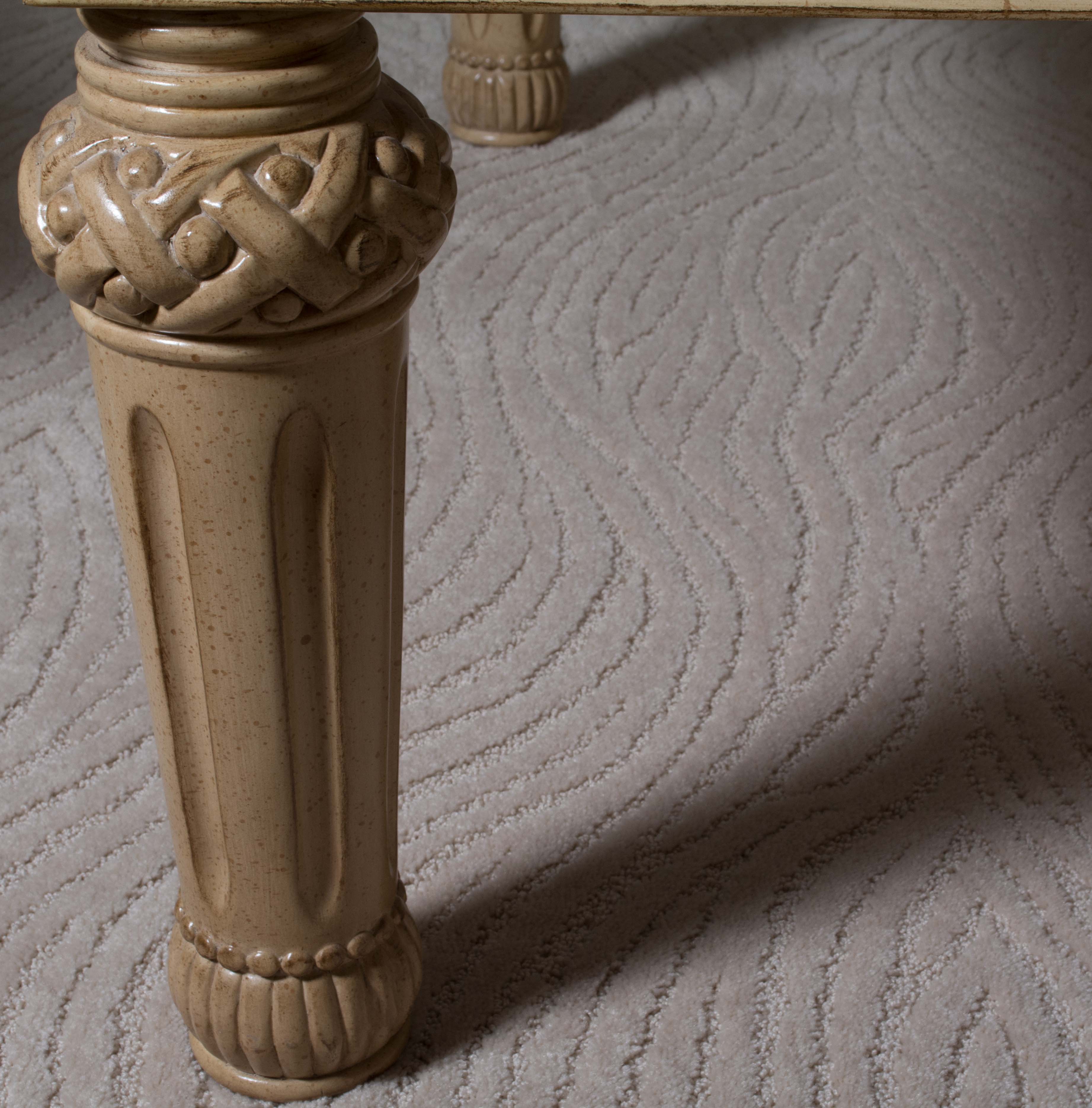 Contemporary Neoclassical Style Coffee Table With Glass Top