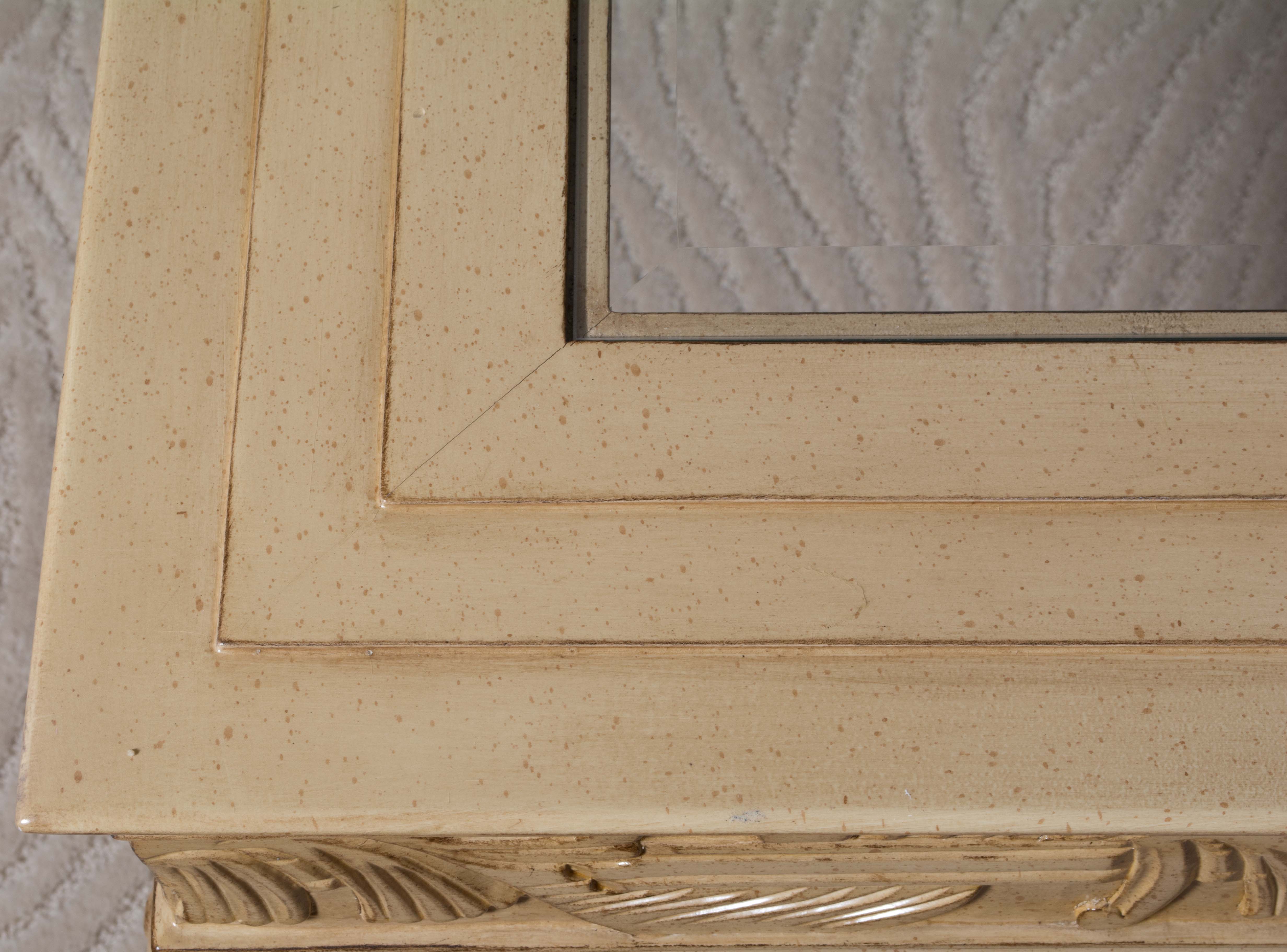 Contemporary Neoclassical Style Coffee Table With Glass Top