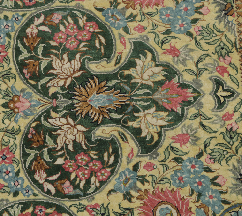 Late 20th-Century Handwoven Persian Silk Rug