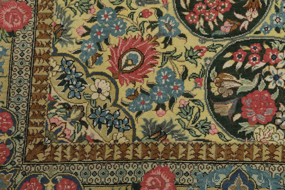 Late 20th-Century Handwoven Persian Silk Rug
