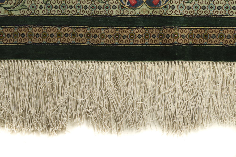 Late 20th-Century Handwoven Persian Silk Rug