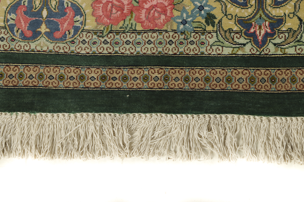 Late 20th-Century Handwoven Persian Silk Rug