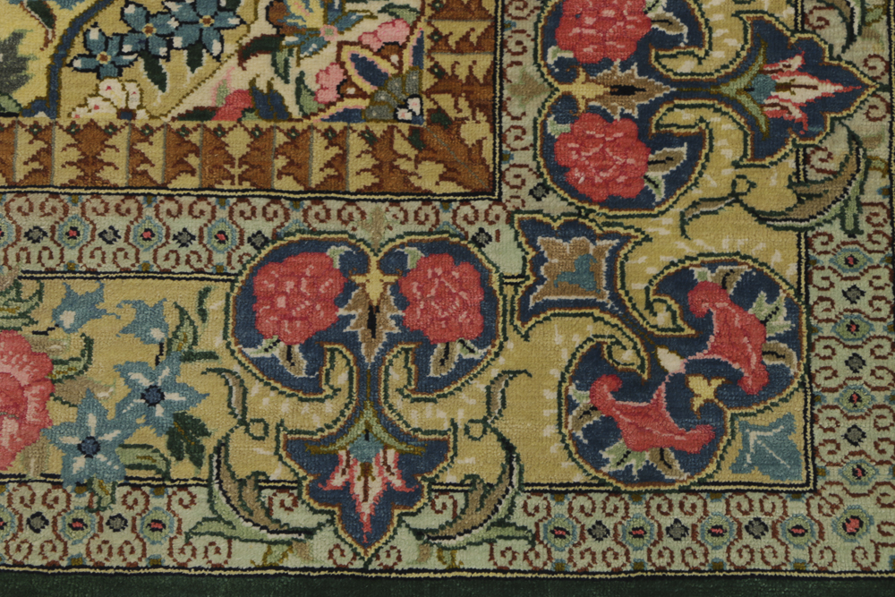 Late 20th-Century Handwoven Persian Silk Rug
